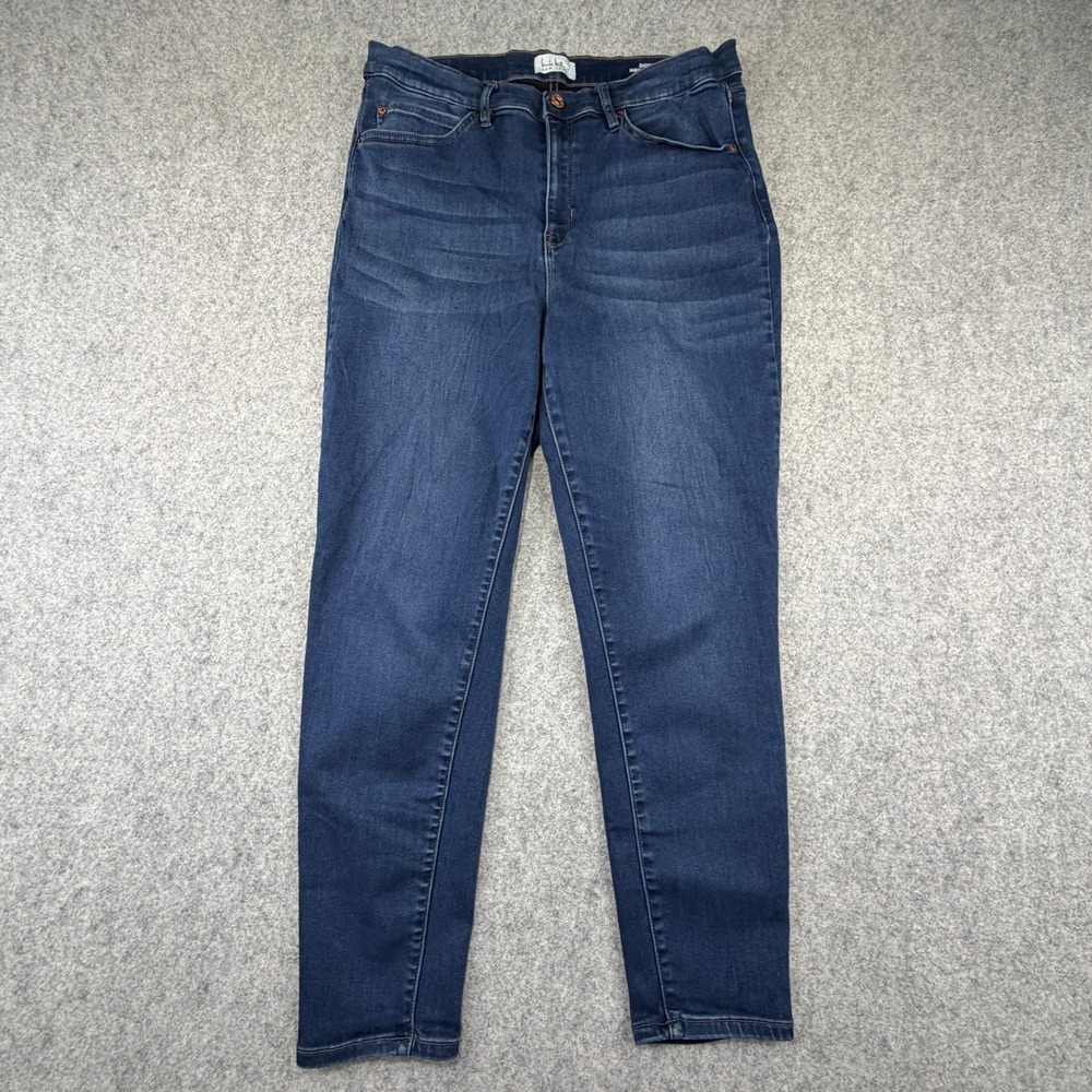 Nicole Miller New York Soho High Rise Skinny Jeans Blue Dark Wash Womens 16